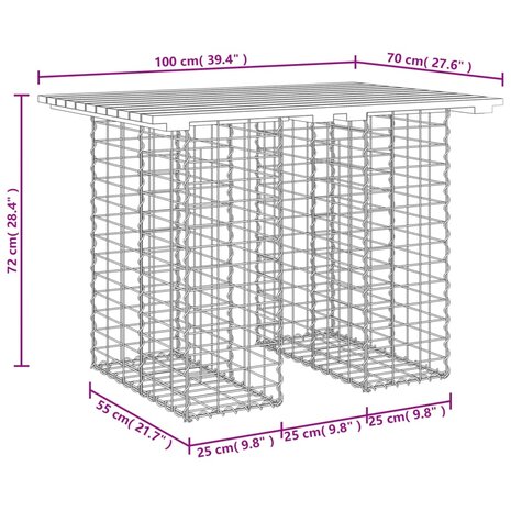 Tuinbank Schanskorfontwerp 100x70x72 cm massief grenenhout 8