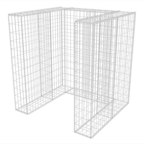 Schanskorf enkele vuilnisbak ombouw 110x100x120 cm staal  2