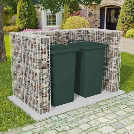 Schanskorf dubbele vuilnisbak ombouw 180x100x120 cm staal  1