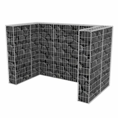 Schanskorf dubbele vuilnisbak ombouw 180x100x120 cm staal  4
