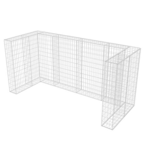 Schanskorf drievoudige vuilnisbak ombouw 250x100x120 cm staal   6