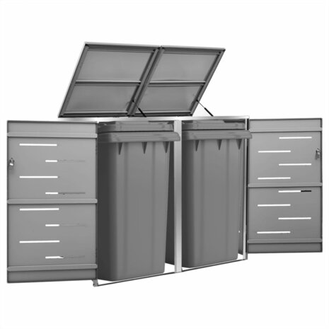 Containerberging dubbel 138x77,5x112,5 cm roestvrij staal 1