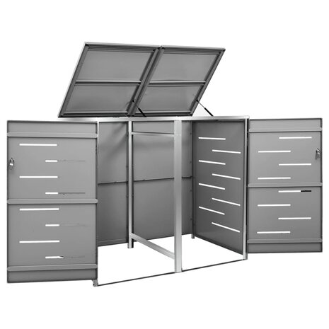 Containerberging dubbel 138x77,5x112,5 cm roestvrij staal 7