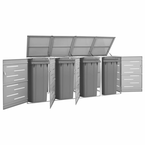 Containerberging vierdubbel 276,5x77,5x112,5 cm roestvrij staal 1
