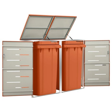 Containerberging dubbel 138x77,5x112,5 cm roestvrij staal 1