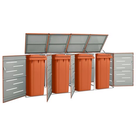 Containerberging vierdubbel 276,5x77,5x112,5 cm roestvrij staal 1