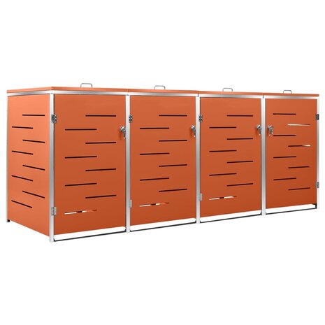 Containerberging vierdubbel 276,5x77,5x112,5 cm roestvrij staal 2