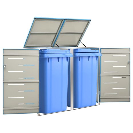 Containerberging dubbel 138x77,5x112,5 cm roestvrij staal 1