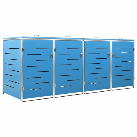 Containerberging vierdubbel 276,5x77,5x112,5 cm roestvrij staal 2
