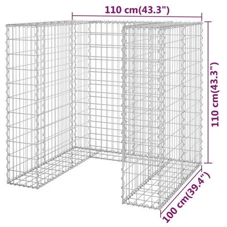 Schanskorf voor container 110x100x110 cm gegalvaniseerd staal 8