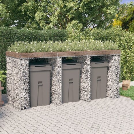 Schanskorf voor vuilnisbak 270x91x120 cm gegalvaniseerd ijzer 1