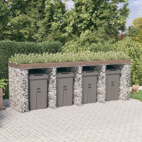 Schanskorf voor vuilnisbak 350x91x120 cm gegalvaniseerd ijzer 1