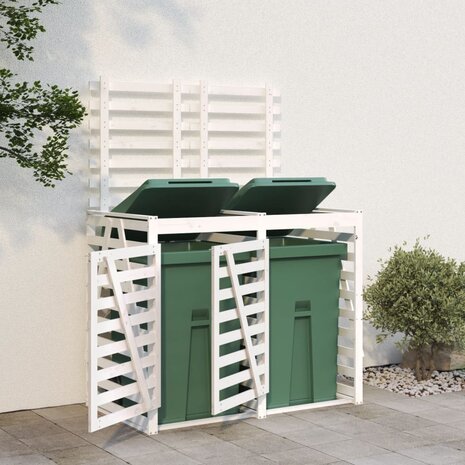 Containerberging dubbel massief grenenhout wit 1