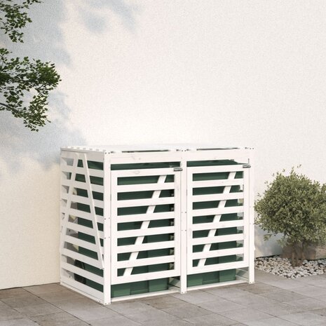 Containerberging dubbel massief grenenhout wit 3