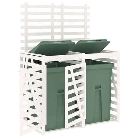 Containerberging dubbel massief grenenhout wit 4