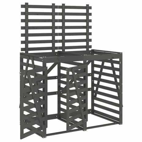 Containerberging dubbel massief grenenhout grijs 2