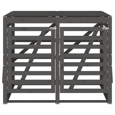 Containerberging dubbel massief grenenhout grijs 6