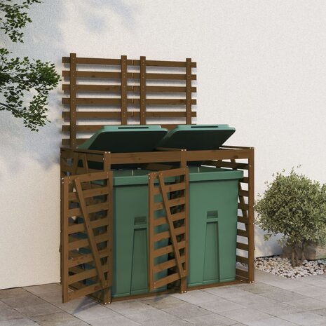 Containerberging dubbel massief grenenhout honingbruin 1