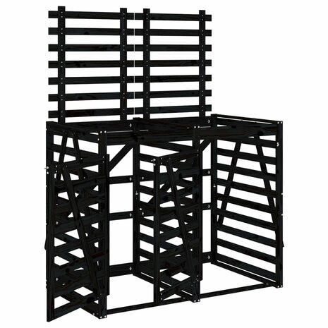 Containerberging dubbel massief grenenhout zwart 2