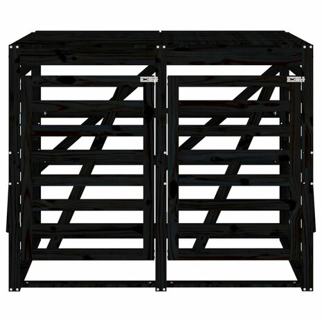 Containerberging dubbel massief grenenhout zwart 6