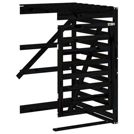 Containerberging dubbel massief grenenhout zwart 9