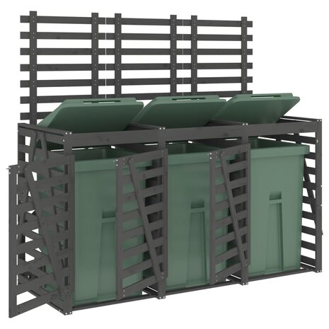 Containerberging drievoudig massief grenenhout grijs 4