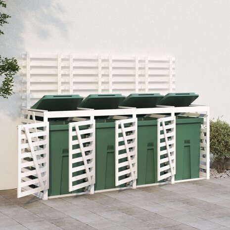 Containerberging viervoudig massief grenenhout wit 1