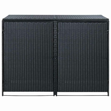 Containerberging dubbel 148x80x111 cm poly rattan zwart  4