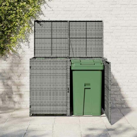 Containerberging dubbel 148x77x111 cm poly rattan antraciet   3