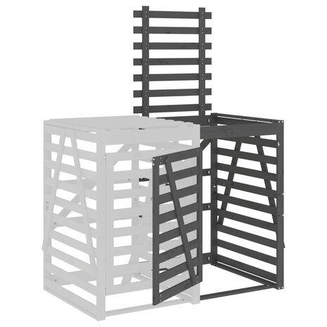 Containerberging verlengstuk massief grenenhout grijs 5