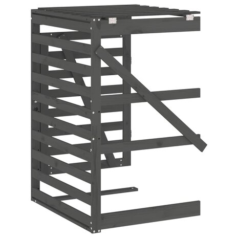 Containerberging verlengstuk massief grenenhout grijs 8