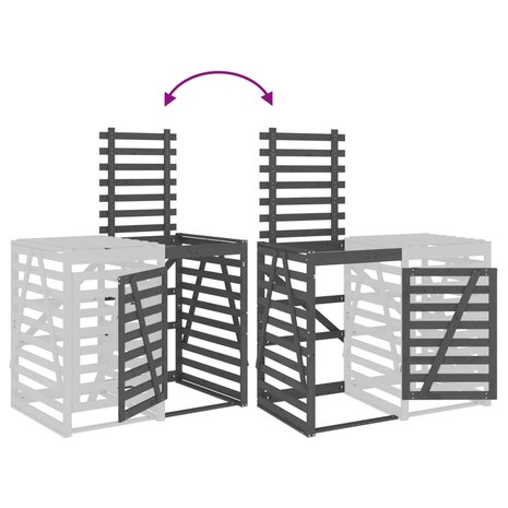 Containerberging verlengstuk massief grenenhout grijs 9