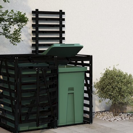 Containerberging verlengstuk massief grenenhout zwart 1