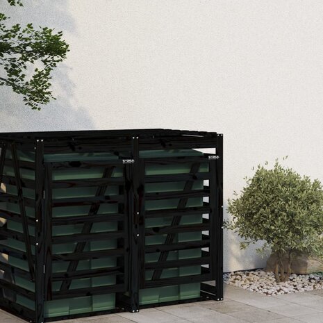 Containerberging verlengstuk massief grenenhout zwart 3