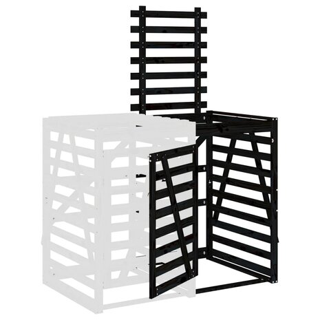 Containerberging verlengstuk massief grenenhout zwart 5
