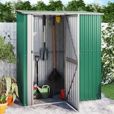 Tuinschuur 180,5x97x209,5 cm gegalvaniseerd staal groen 1