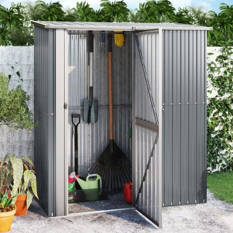 Tuinschuur 180,5x97x209,5 cm gegalvaniseerd staal grijs 1