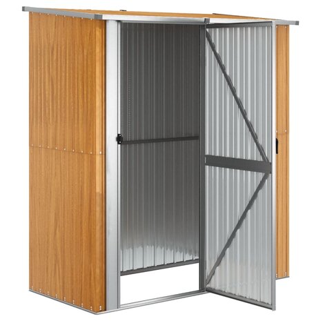 Tuinschuur 180,5x97x209,5 cm gegalvaniseerd staal bruin 4