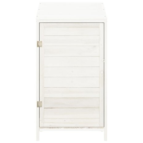 Tuinschuur 55x52x112 cm massief vurenhout wit 3