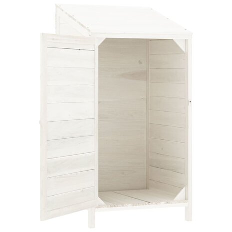 Tuinschuur 55x52x112 cm massief vurenhout wit 4