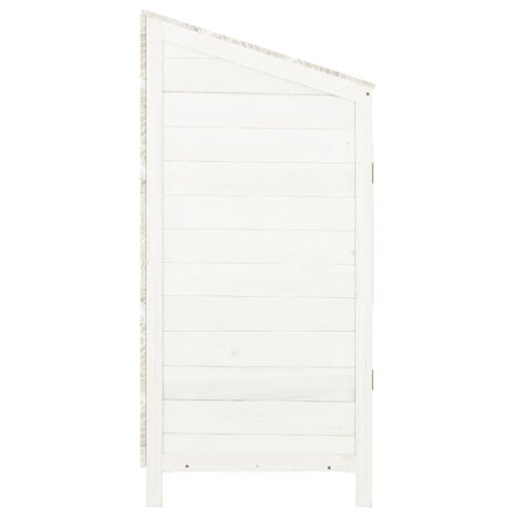 Tuinschuur 55x52x112 cm massief vurenhout wit 5