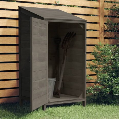 Tuinschuur 55x52x112 cm massief vurenhout antracietkleurig 1