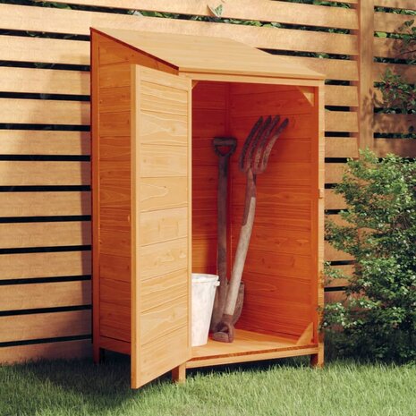 Tuinschuur 55x52x112 cm massief vurenhout bruin 1