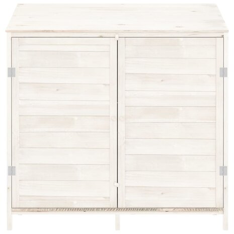 Tuinschuur 102x52x112 cm massief vurenhout wit 3