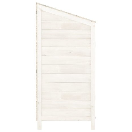 Tuinschuur 102x52x112 cm massief vurenhout wit 5