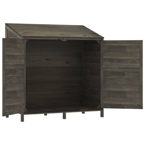 Tuinschuur 102x52x112 cm massief vurenhout antracietkleurig 4