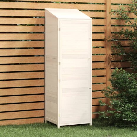 Tuinschuur 55x52x174,5 cm massief vurenhout wit 1