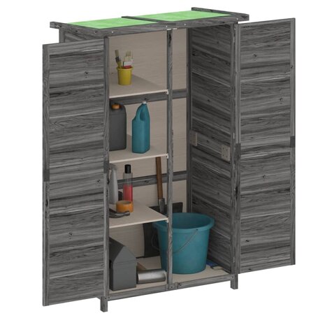 Tuinschuur 83x57x140 cm massief grenenhout grijs 3