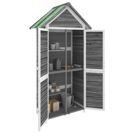 Tuinschuur 89x52,5x175 cm massief grenenhout grijs 3