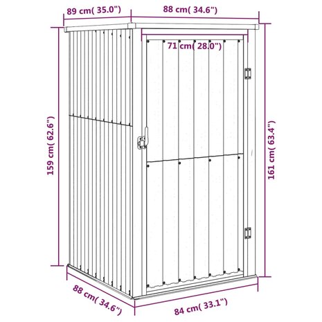 Tuinschuur 88x89x161 cm gegalvaniseerd staal grijs 8